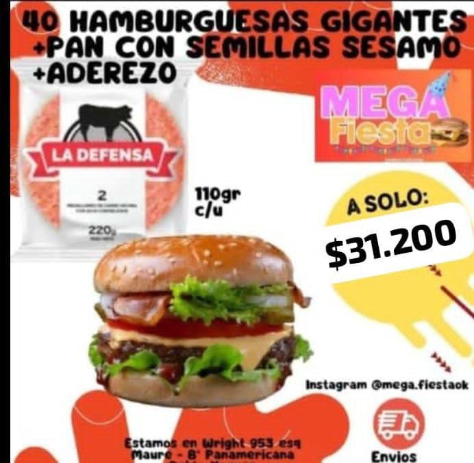 Promo hamburguesas gigantes marca La defensa